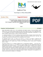 Indirect Tax: Test Paper 2 - Full Syallabus