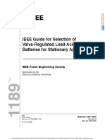 IEEE Guide For Selection of Valve-Regulated Lead-Acid (VRLA) Batteries For Stationary Applications