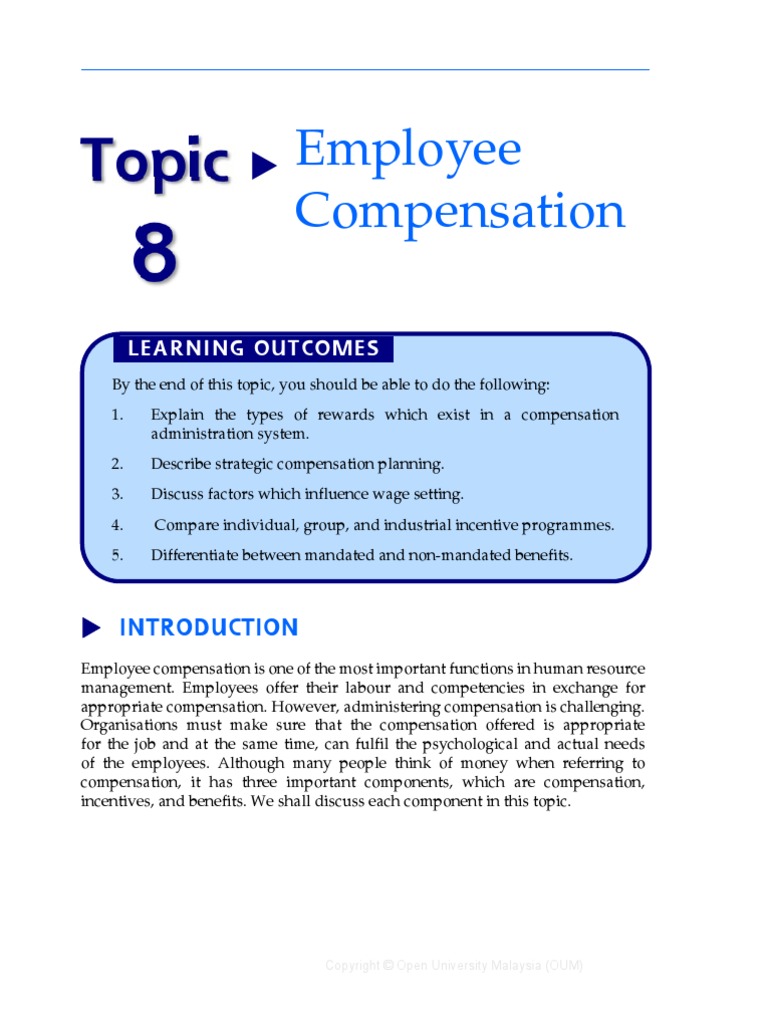 10.topic 8 - Employee Compensation | PDF | Incentive | Employment