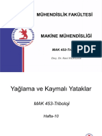 Yağlama Ve Kaymalı Yataklar