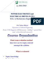 Power Electronics and Electrical Drives (9 Cfu) : M.Sc. in Mechatronics Engineering