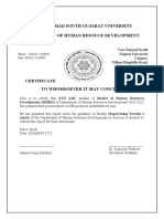 Certificate of Completion of Project Report