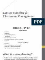 Lesson Planning & Classroom Management, Final