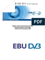 ETSI TS 101 211: Digital Video Broadcasting (DVB) Implementation and Usage of Service Information (SI)