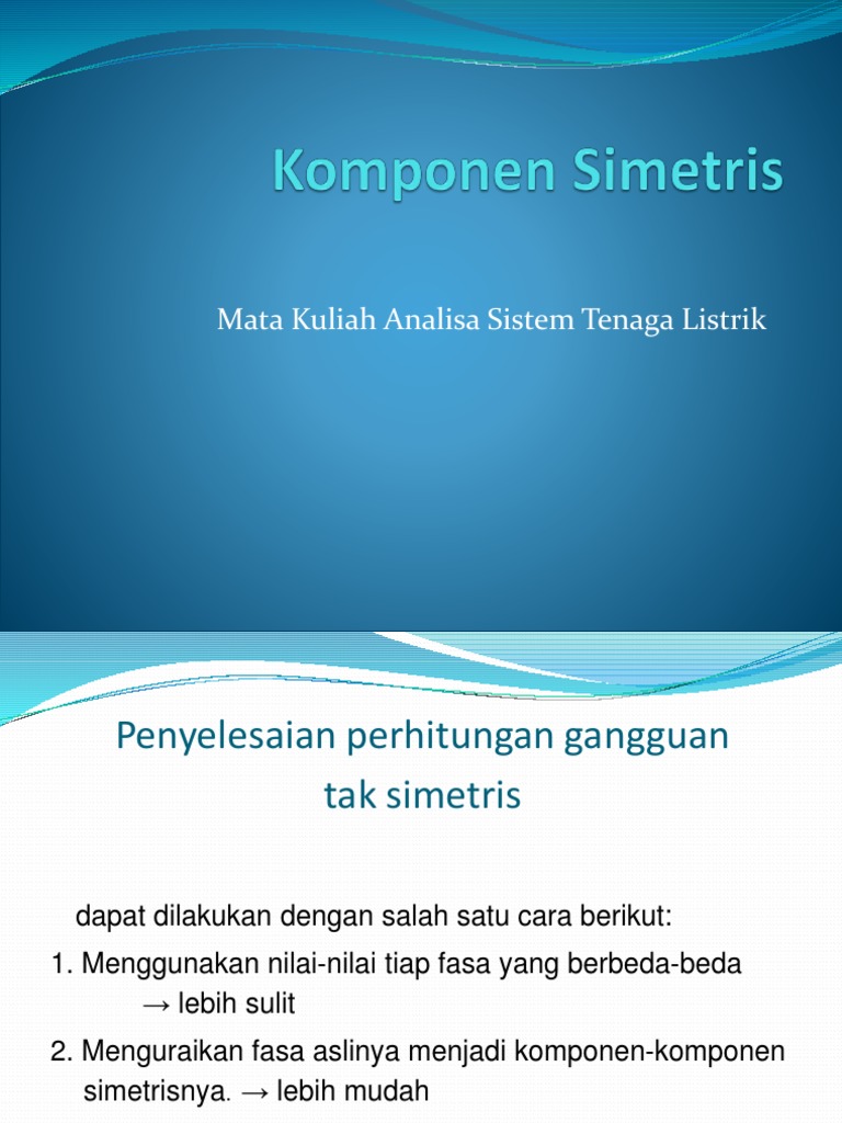 Komponen Simetris dalam Sistem Listrik | PDF