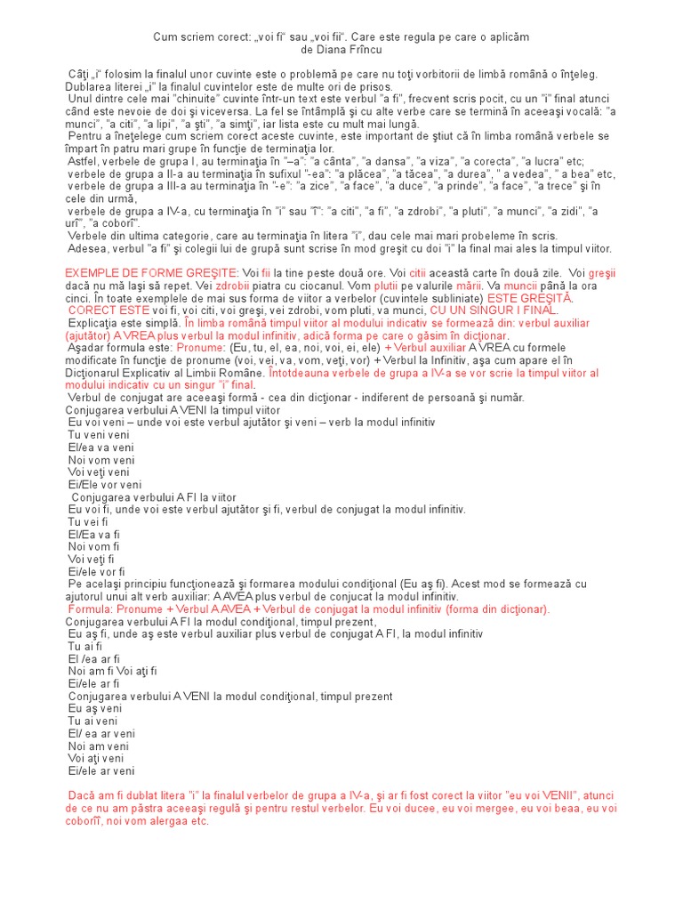 Cum Scriem Corect? | PDF