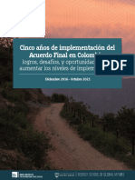 Cinco Años de Implementación Del Acuerdo Final en Colombia