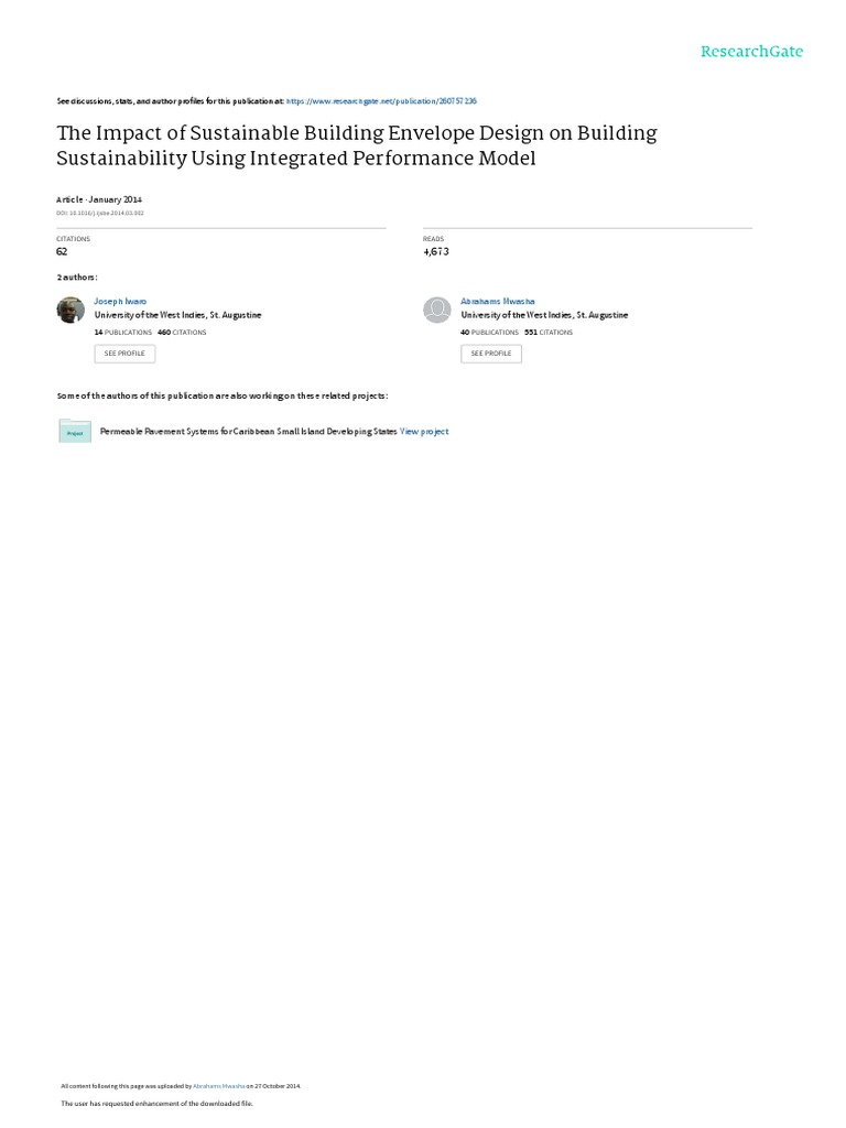 The Impact of Sustainable Building Envelope Design PDF