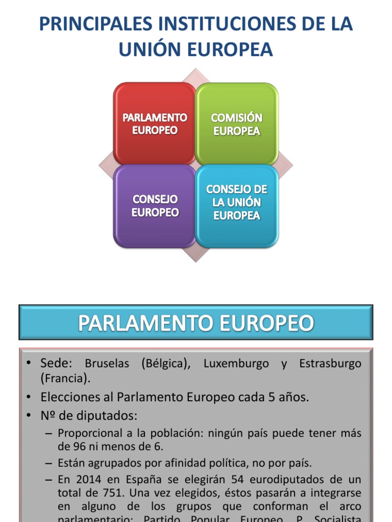 Principales Instituciones de La Unión Europea | PDF | Política mundial ...