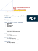 TASK 1 P1: Describe The Advantages and Disadvantages of Different Database Types