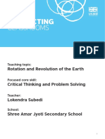 Rotation and Revolution of The Earth: Teaching Topic