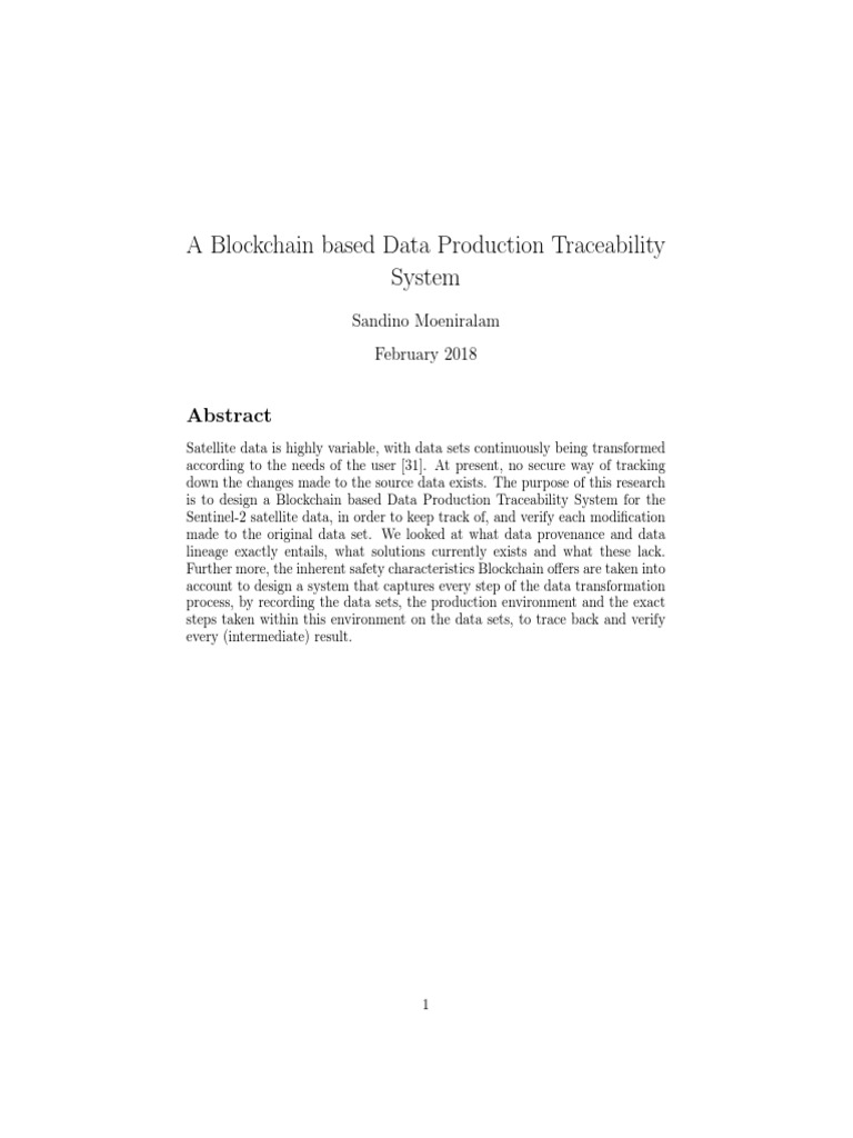 Blockchain for Satellite Data Traceability | PDF | Information Age ...
