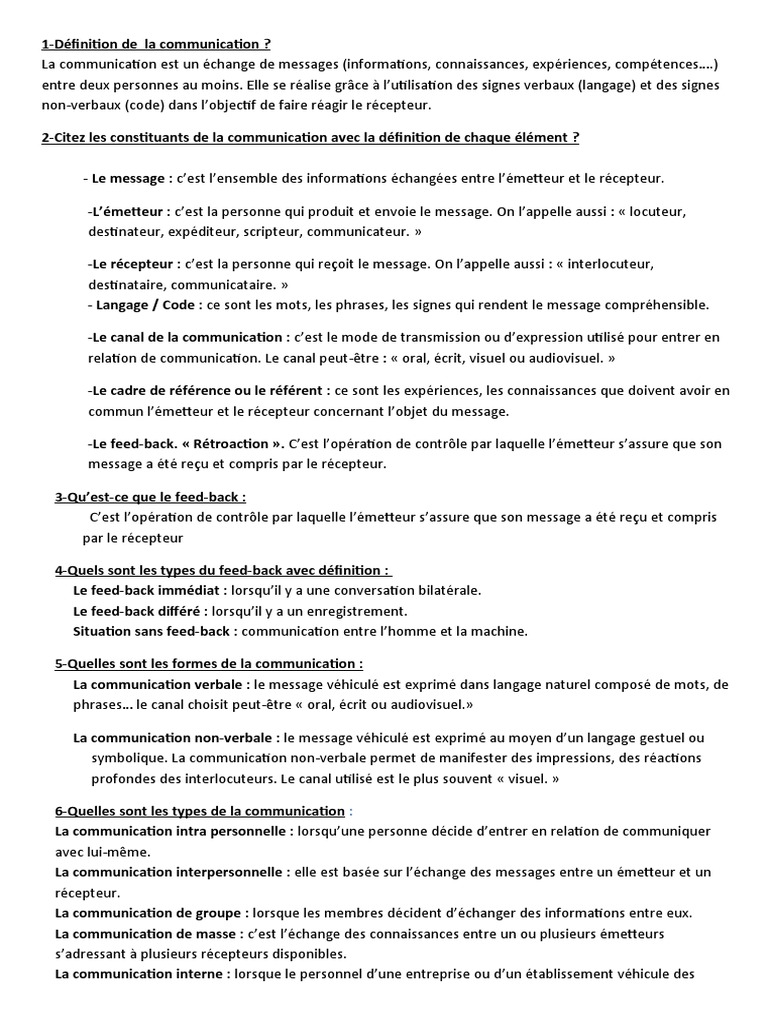 Notions clés de la communication | PDF | la communication ...