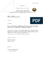 Baguio Central University: - 40 Appendix A Sample Letter To The Dean