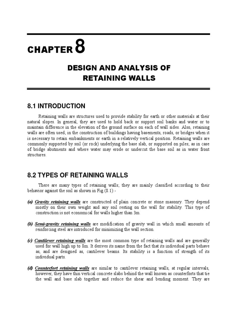 Retaining Wall Design and Analysis Guide | PDF | Building Engineering ...