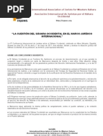 Conclusiones de la II Conferencia Internacional de Juristas sobre el Sáhara Occidental