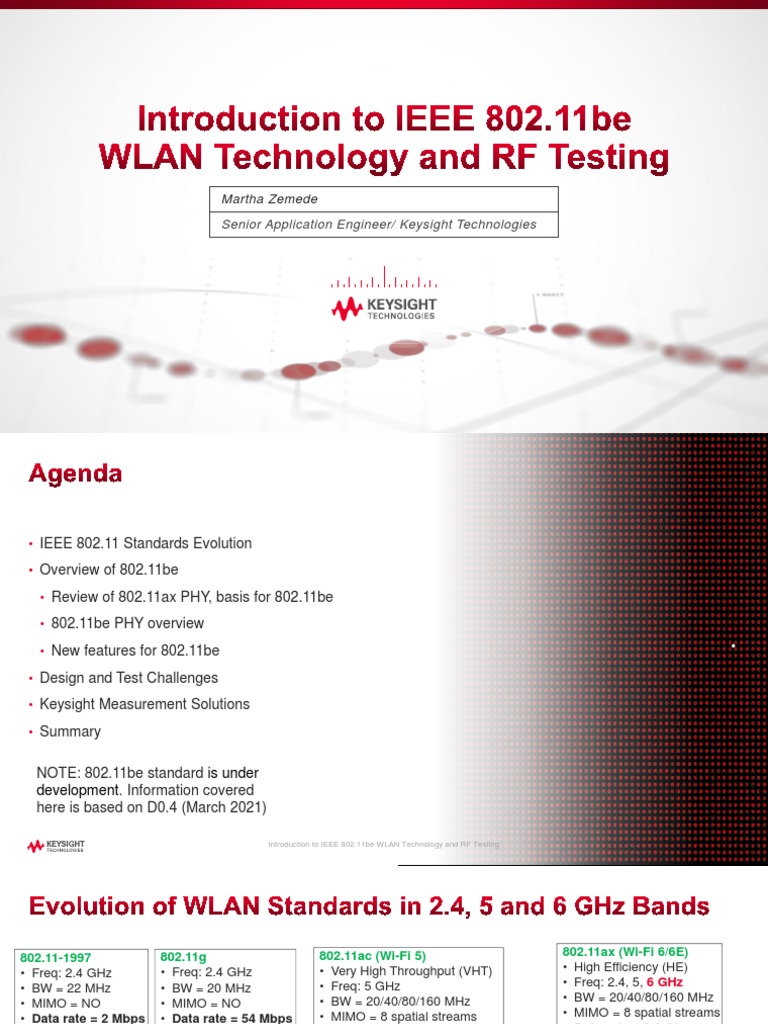 Overview of IEEE 802.11be WLAN Features | PDF | Ieee 802.11 ...