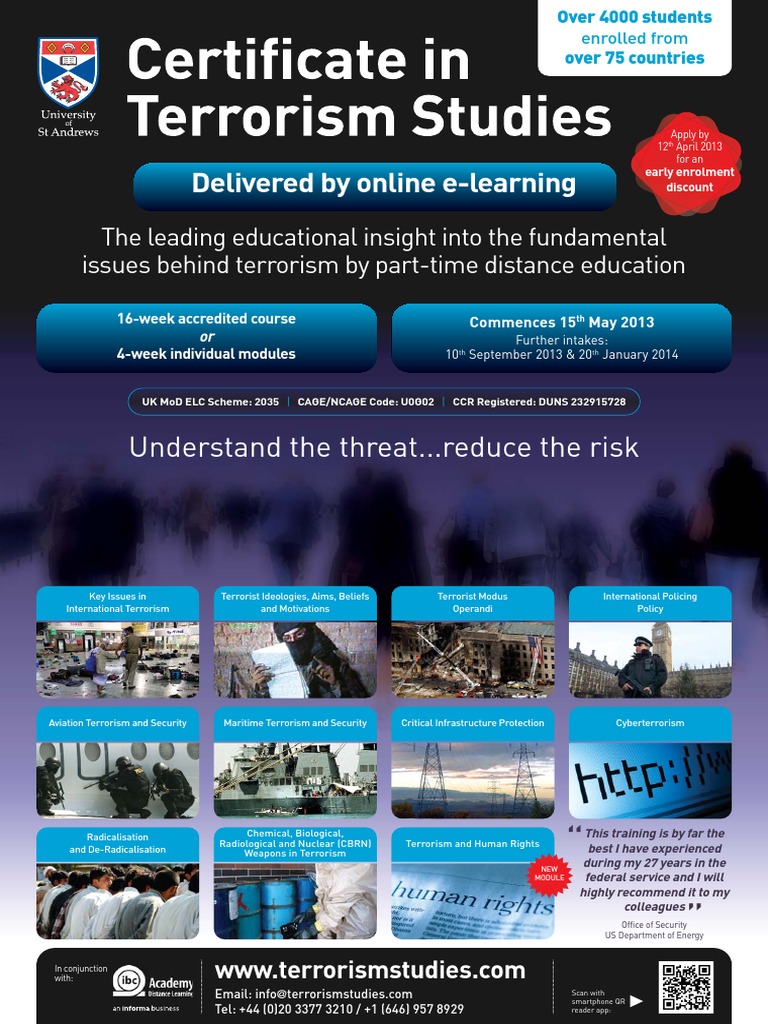 Certificate in Terrorism Studies | PDF