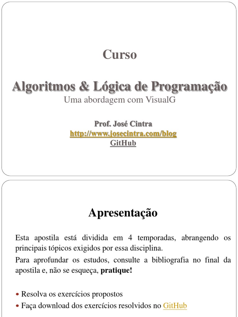 Algoritmos e Lógica de Programação | PDF | Algoritmos | Estrutura de ...