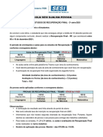 Roteiro de estudos de Recuperação Final 3a série SESI Djalma Pessoa