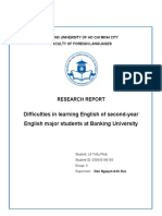 Difficulties in Learning English of Second-Year English Major Students at Banking University