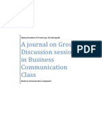 A Journal On Group Discussion Sessions in Business Communication Class