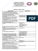 Grade 11 Oral Quiz Questions Answers