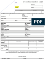 STUDENT INFORMATION SHEET V3