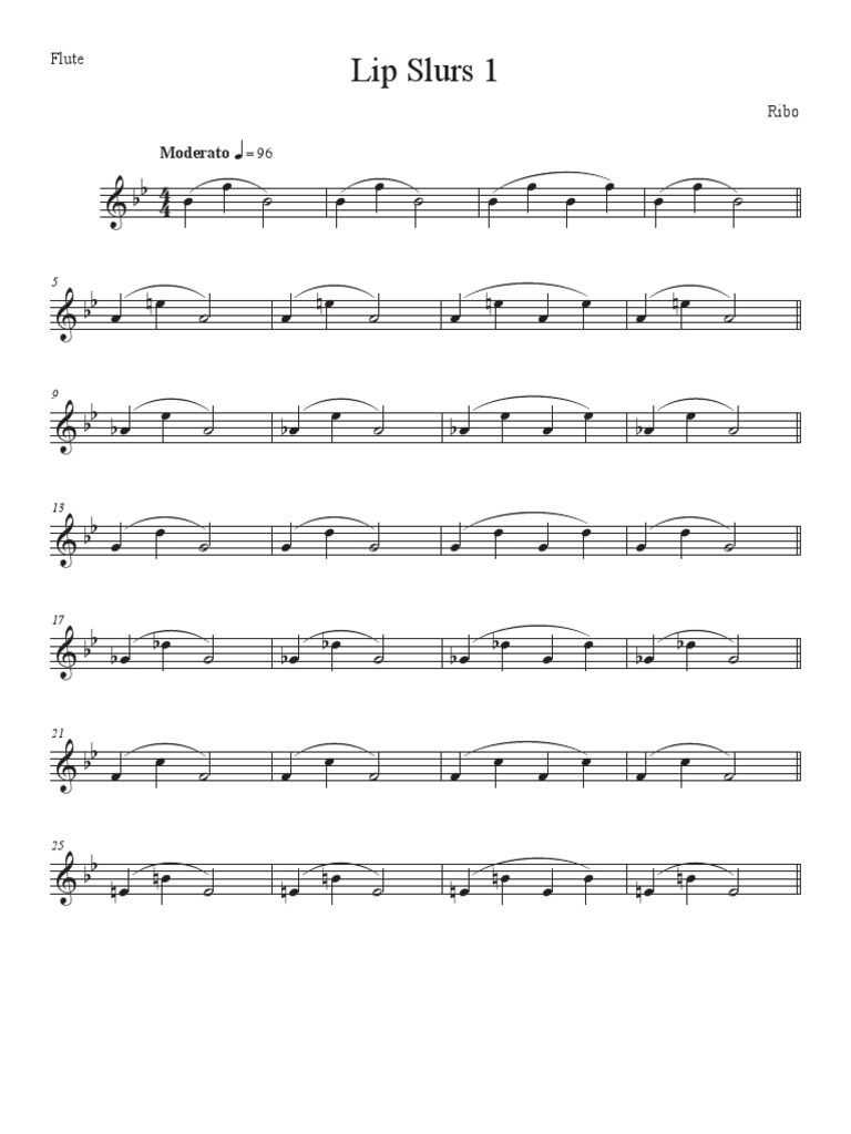 Lip Slurs 1 Flute PDF