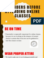 Reminders Before Attending Online Classes