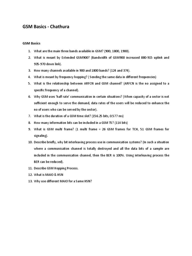 Gsm Basics Viva Pdf Cellular Network Gsm