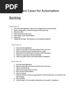 Sample Test Cases For Automation. Banking