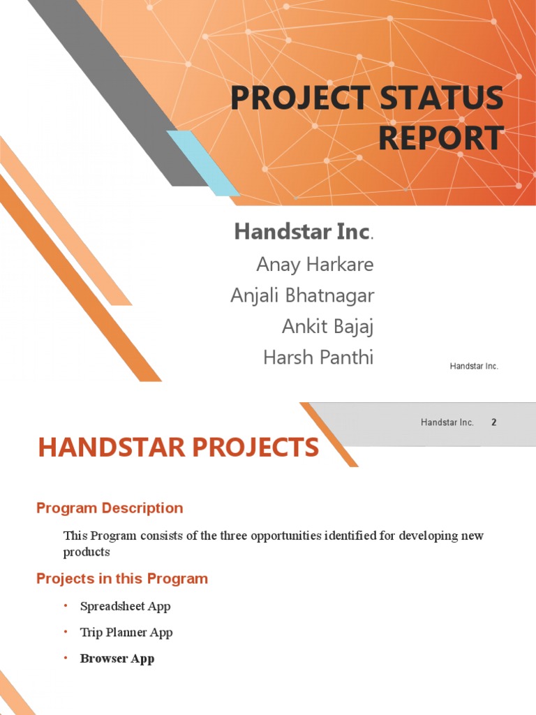 Handstar Project Status Report Overview | PDF | Mobile App | Android ...