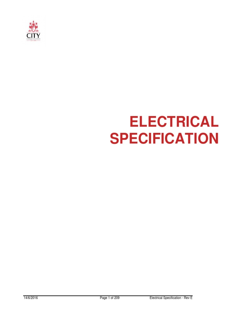 Electrical Specification PDF Electrical Wiring Power Supply