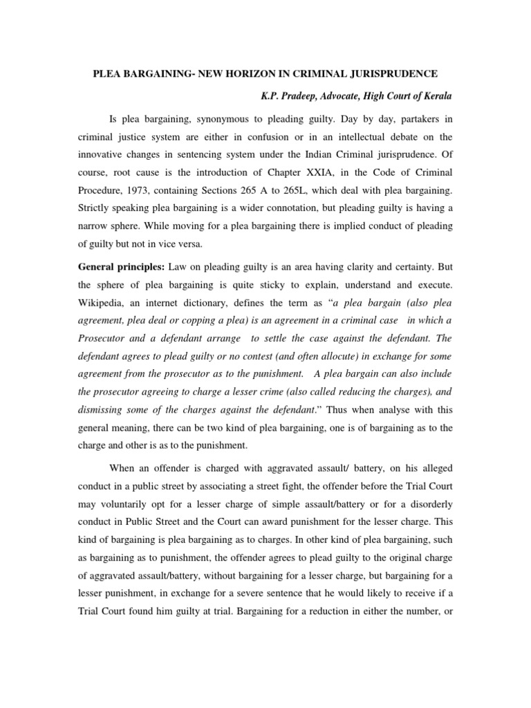 Plea Bargaining | Plea Bargain | Plea | Free 30-day Trial | Scribd