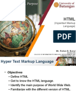 (Hypertext Markup Language) : Mr. Roilan B. Bunyi