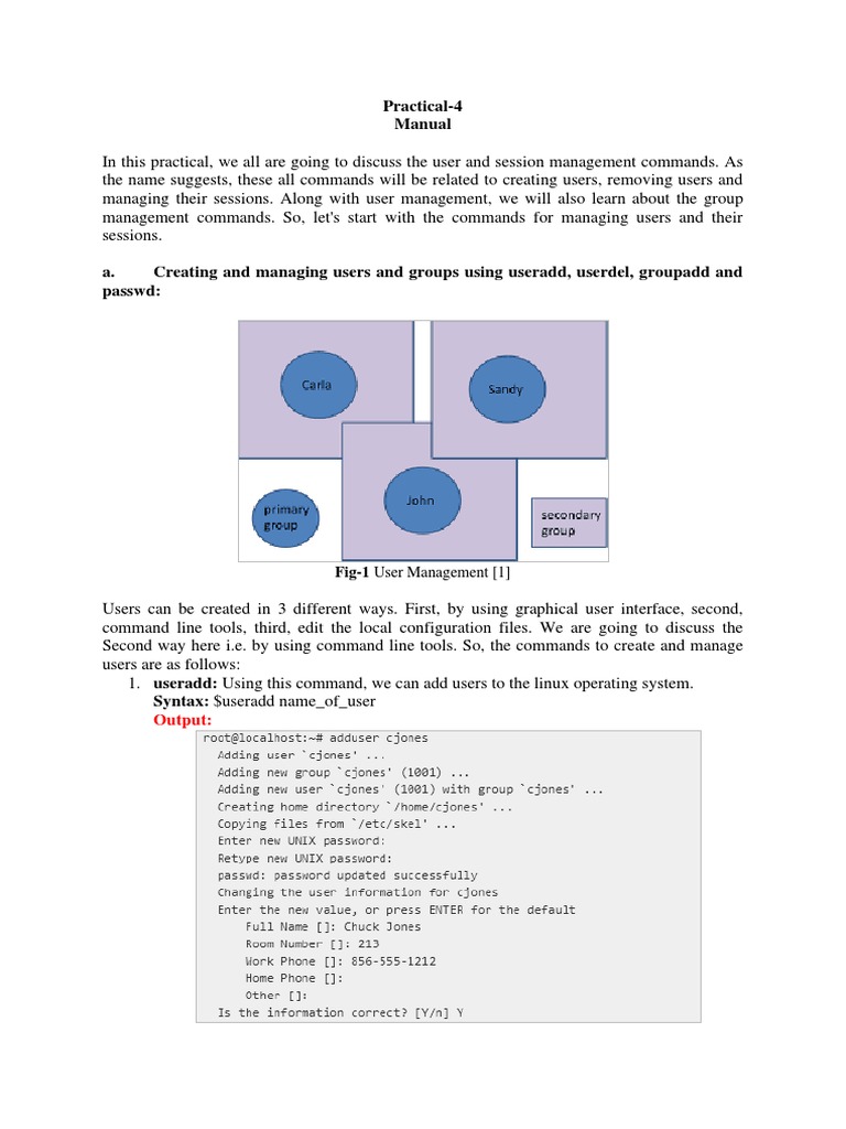 User and Group Management Commands | PDF | Filename | Computing