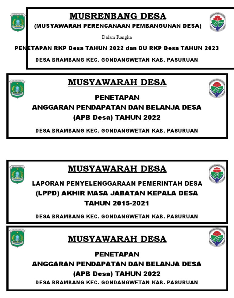 Banner Musdes RKP Desa Brambang 2022 | PDF | Sains & Matematika