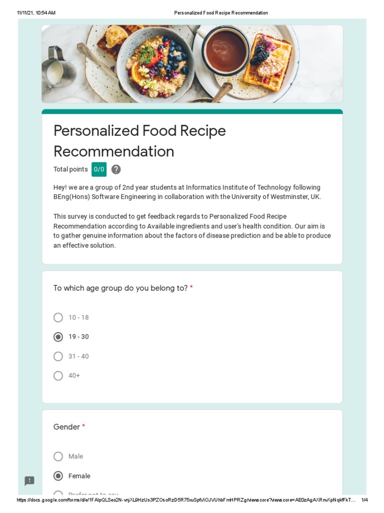 Personalized Food Recipe PDF Foods Recipe