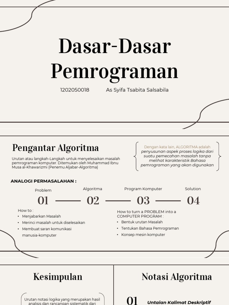 Dasar Pemrograman dan Algoritma | PDF | Komputer