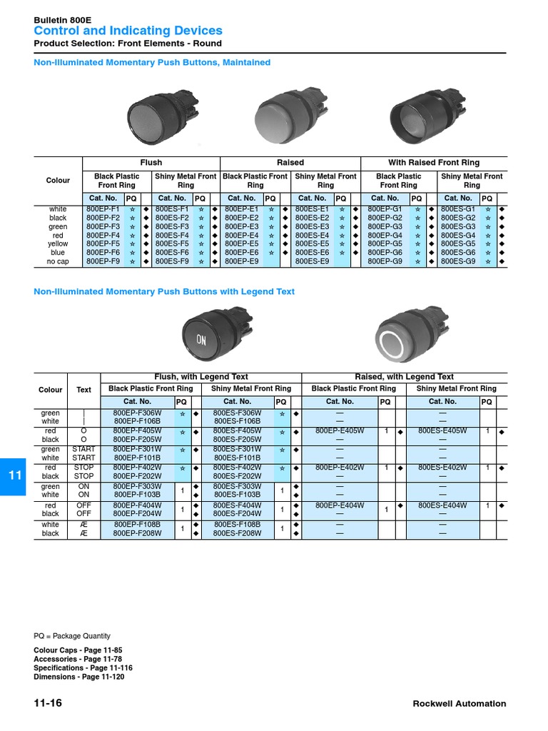Round Push Buttons Product Selection | PDF | Manufactured Goods ...