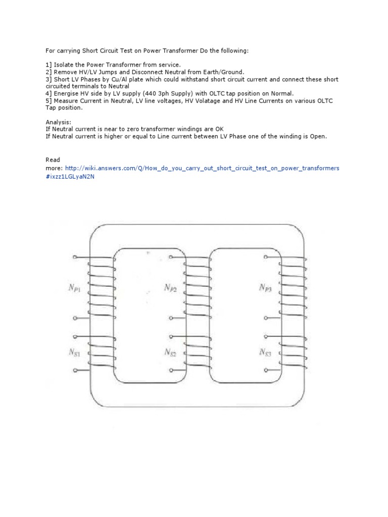 Power Transformer Short Circuit Test Guide | PDF