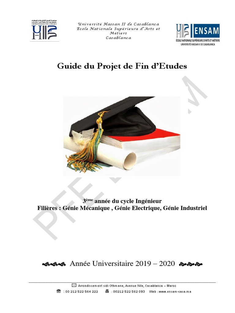 Guide du Projet de Fin d'Études ENSAM | PDF | Ingénieur