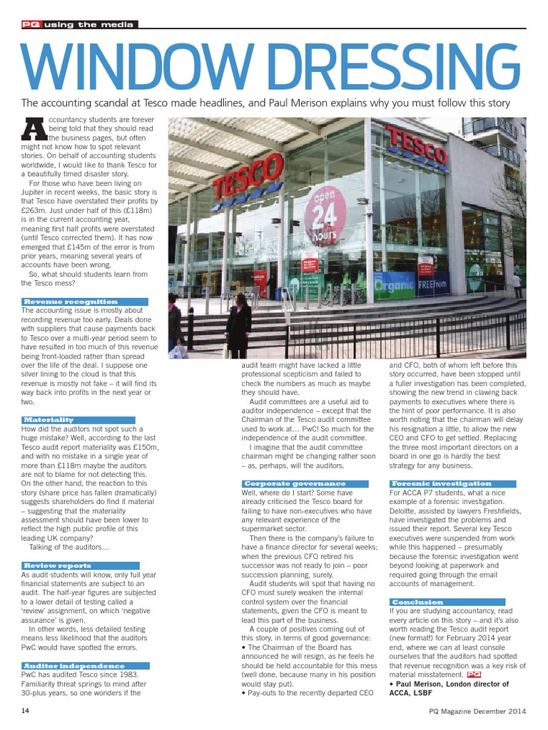 Window Dressing PDF Audit Business