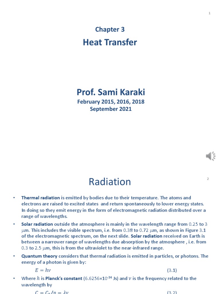 Thermal Radiation & Heat Transfer | PDF | Electromagnetic Spectrum ...