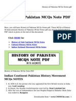 History of Pakistan MCQs Notes PDF