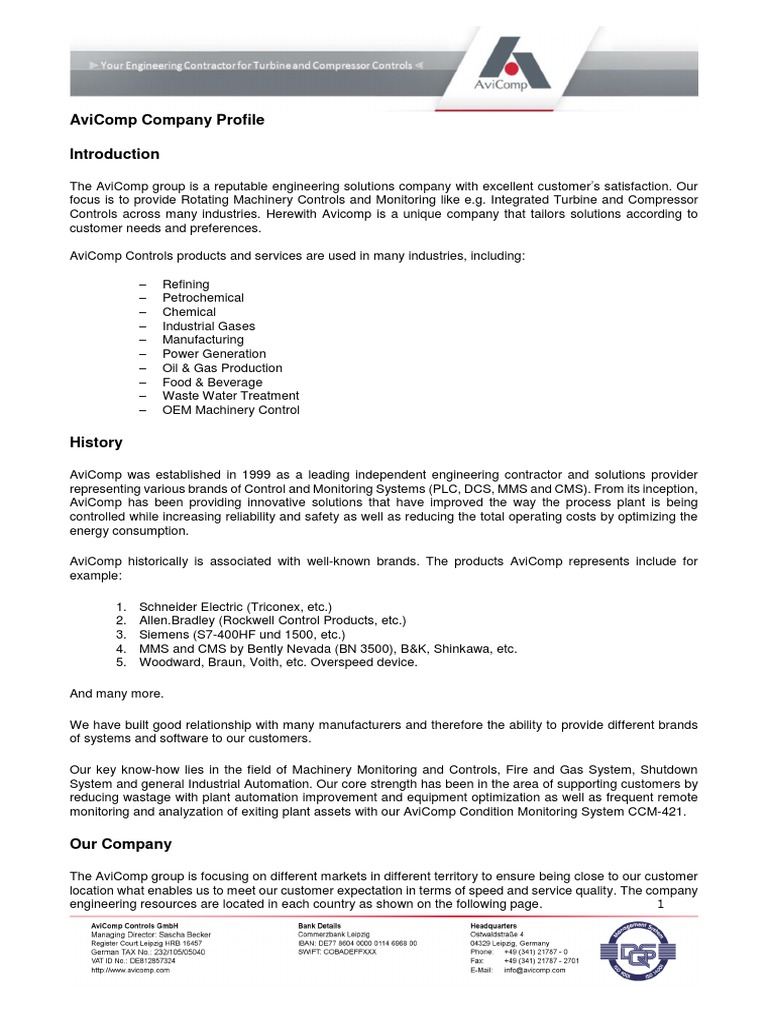AviComp: Tailored Control Solutions | PDF | Automation | Simulation