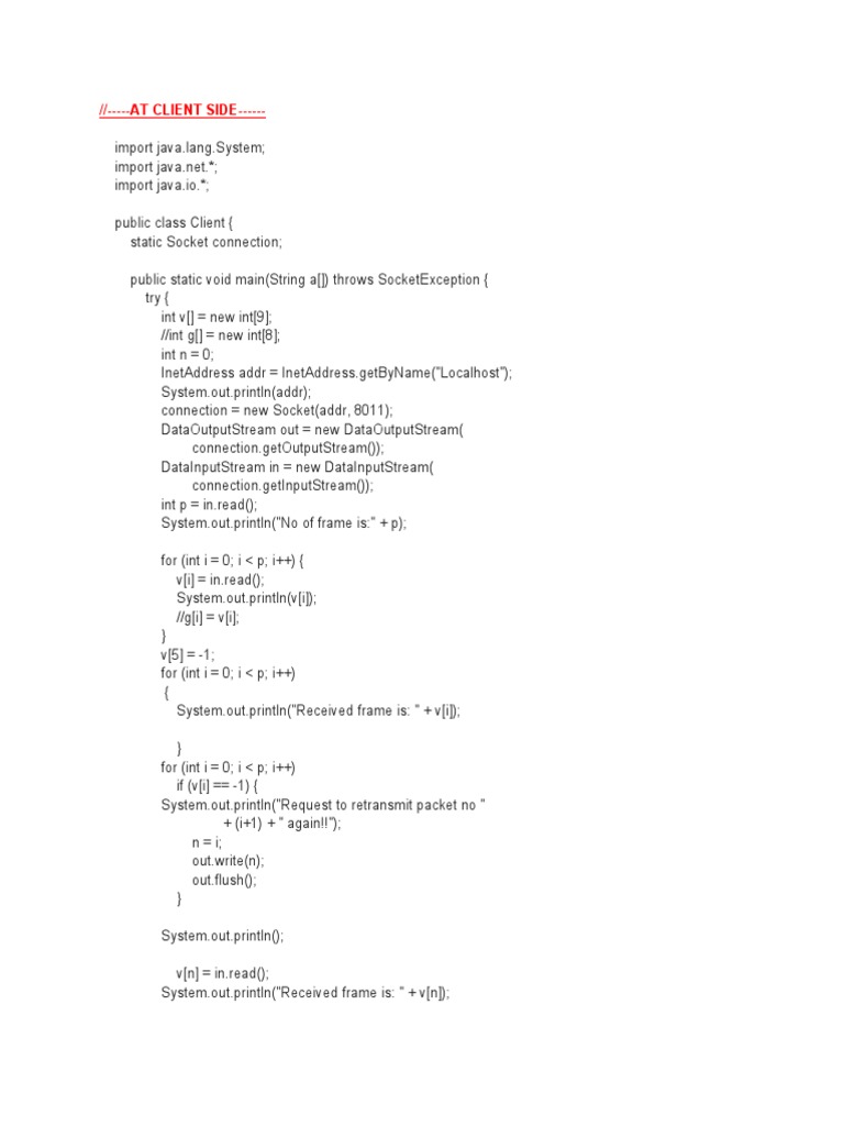 4 Go Back N Selective Repeat Program | PDF | Internet | Software ...