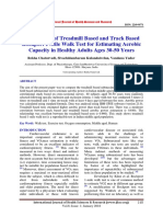 Comparison of Treadmill Based and Track Based Rockport 1 Mile Walk Test For Estimating Aerobic Capacity in Healthy Adults Ages 30-50 Years