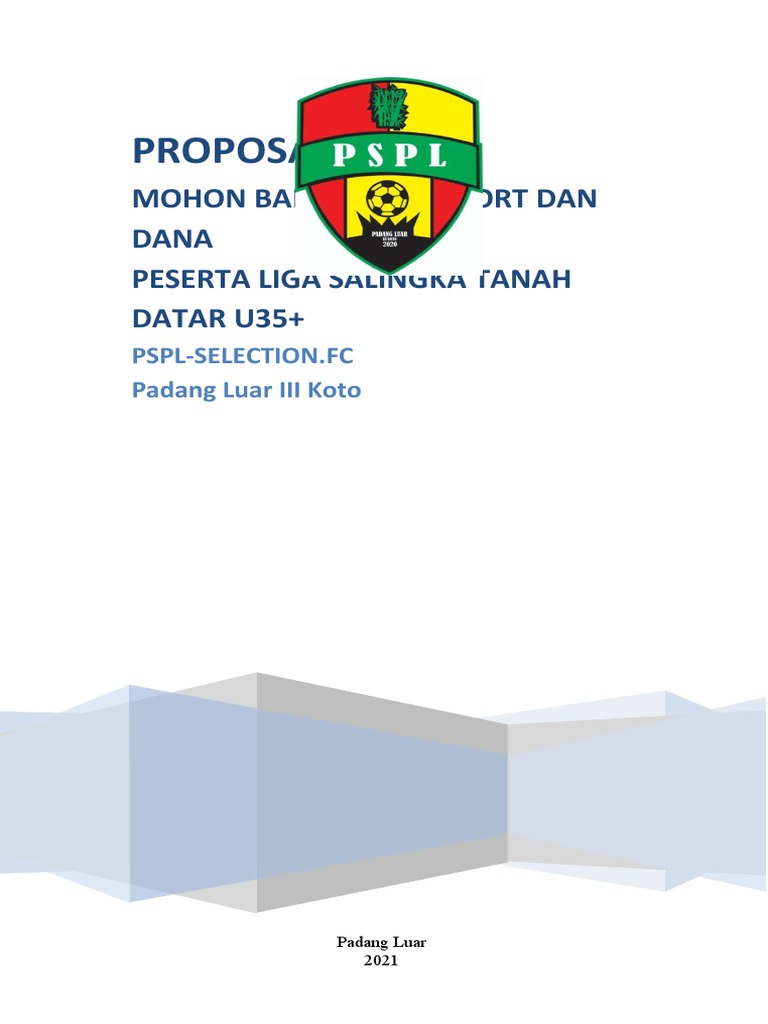 Proposal Dana Tim Sepak Bola PSPL | PDF